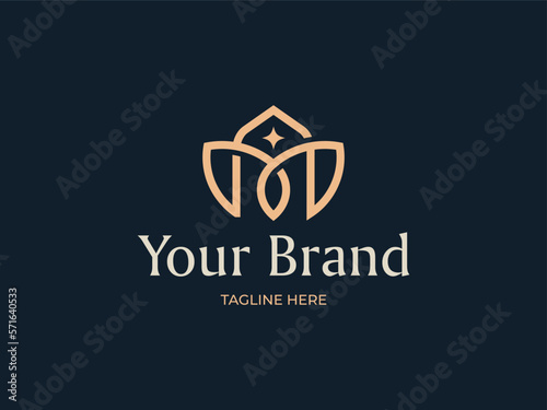 Luxury Elegant House logo, Abstarct Flower with house premium symbol vector sign