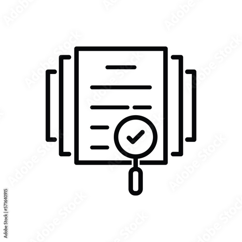 delegation, management icon on white backgroundlinear doc review or audit like assess icon. line art trend modern stroke loupe info logotype graphic art design.