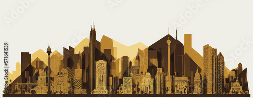 abstract illustration of las vegas. Generative AI