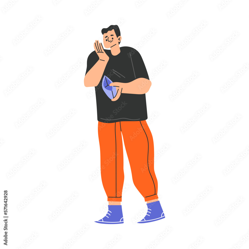 Poor Man Character with Empty Wallet Having No Money Vector Illustration Poor Man Character with Empty Wallet Having No Money Vector Illustration
