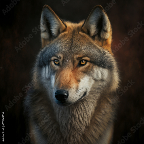 Generative ai portrait of wild wolf