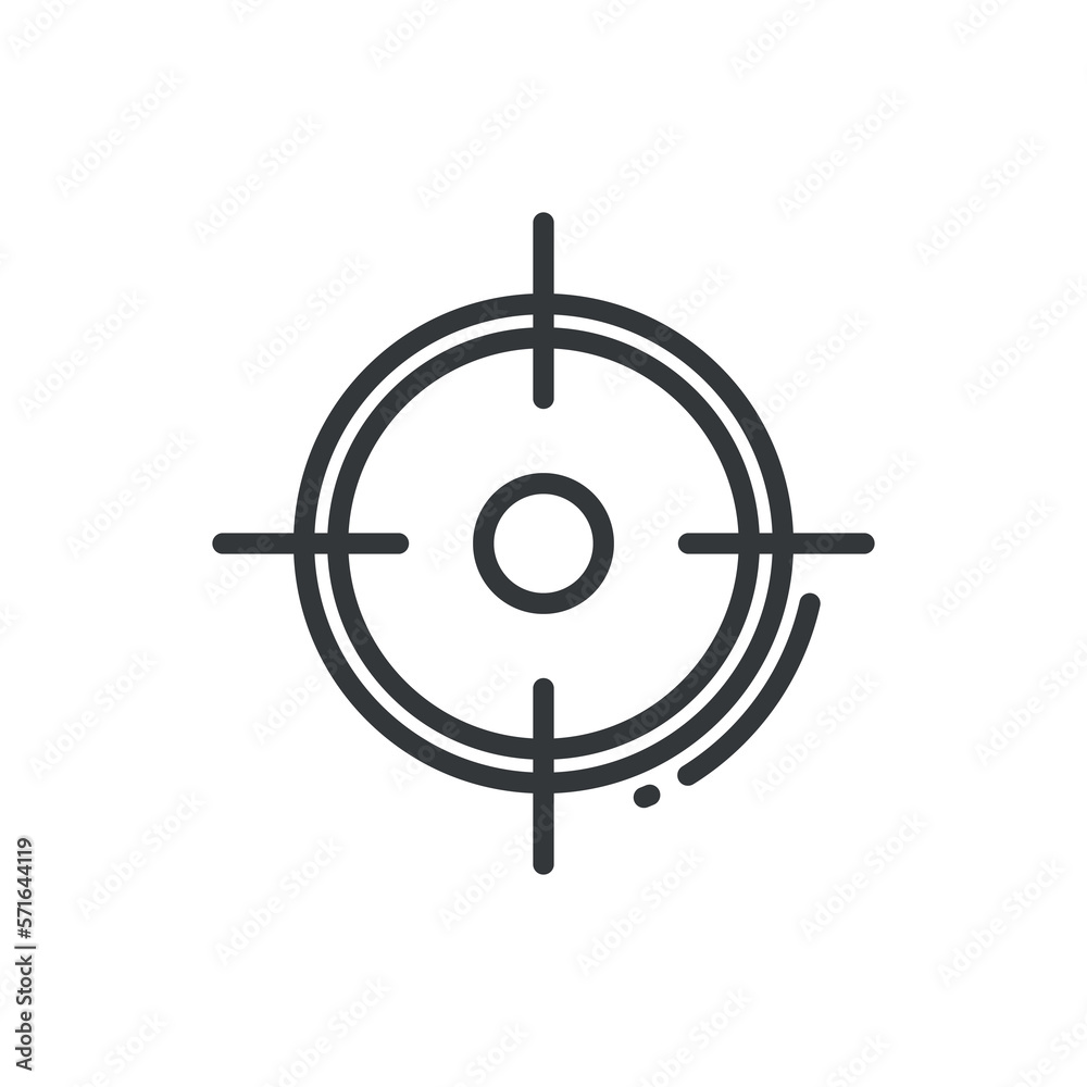 target icon.Thin line target icon from business collection. Outline vector isolated on white background. Editable target symbol can be used web and mobile target icon.Thin line target icon from business collection. Outline vector isolated on white background. Editable target symbol can be used web and mobile