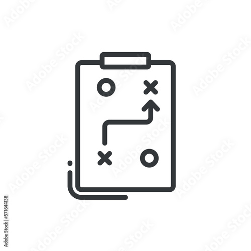 tactic icon.Thin line tactic icon from business collection. Outline vector isolated on white background. Editable tactic symbol can be used web and mobile