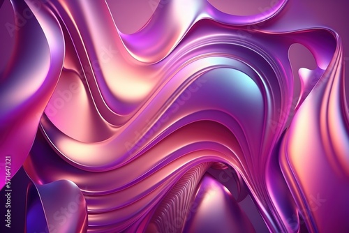 Abstract colorful fluid design background. Curved liquid shape in motion. Fluid neon composition of ultra violet shapes. Generative AI