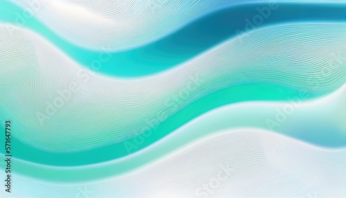 Abstract Iridescent Wave Background - Turquoise Blue Green Colours - Curved Motion Colorful Smooth Gradient design element for backgrounds, banners, wallpapers, posters and covers - AI Illustration