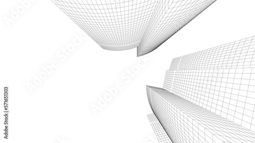 Architectural drawing vector 3d illustration