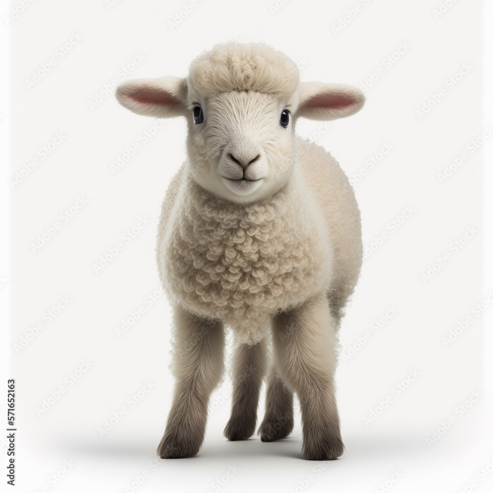 Baby Lamm Schaf auf weißem Hintergrund isoliert (erstellt durch KI-Tool) Baby Lamm Schaf auf weißem Hintergrund isoliert (erstellt durch KI-Tool)