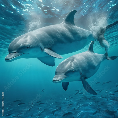 Delfin Familie im Meer (erstellt durch KI-Tool) © Sven