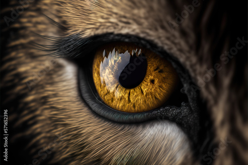 Eye of a wolf close-up art