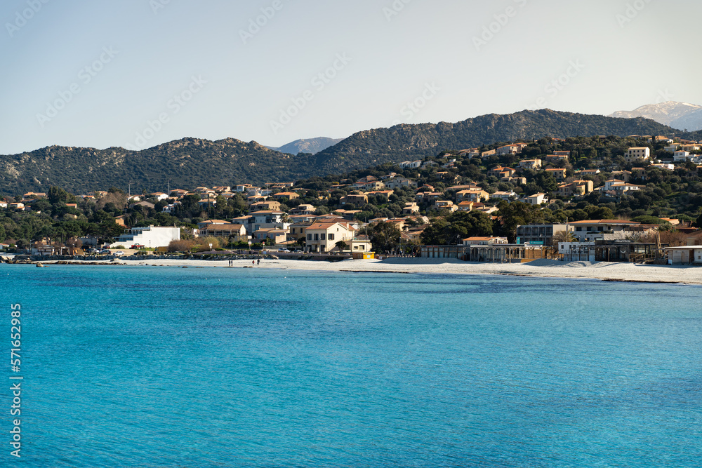 Red Island Beach, famous town in Corsica, France