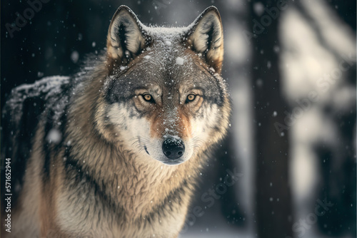Wolf in the snow looking into the camera  © StellarPix Studios