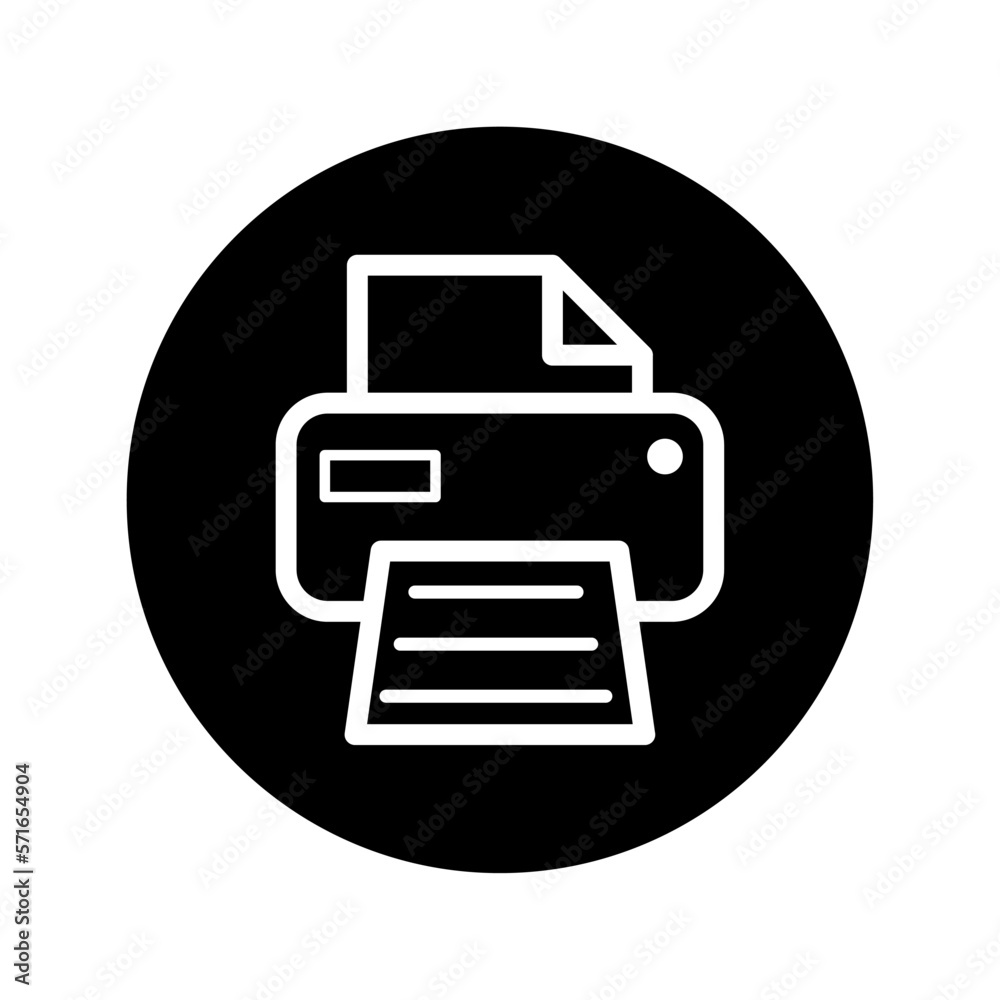 Printer document web icon, printout machine technology flat sign vector illustration Printer document web icon, printout machine technology flat sign vector illustration