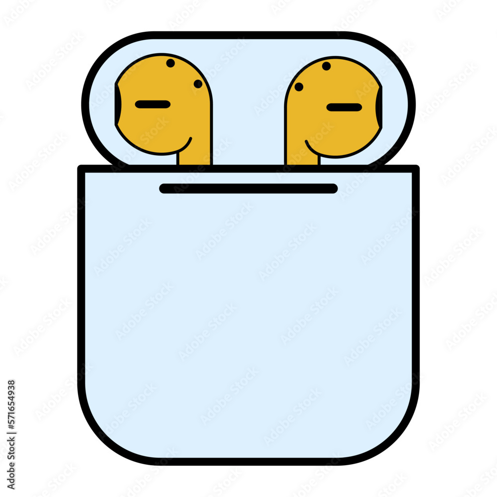 Earphones music box flat icon, sound technology device sign, web audio symbol vector illustration Earphones music box flat icon, sound technology device sign, web audio symbol vector illustration