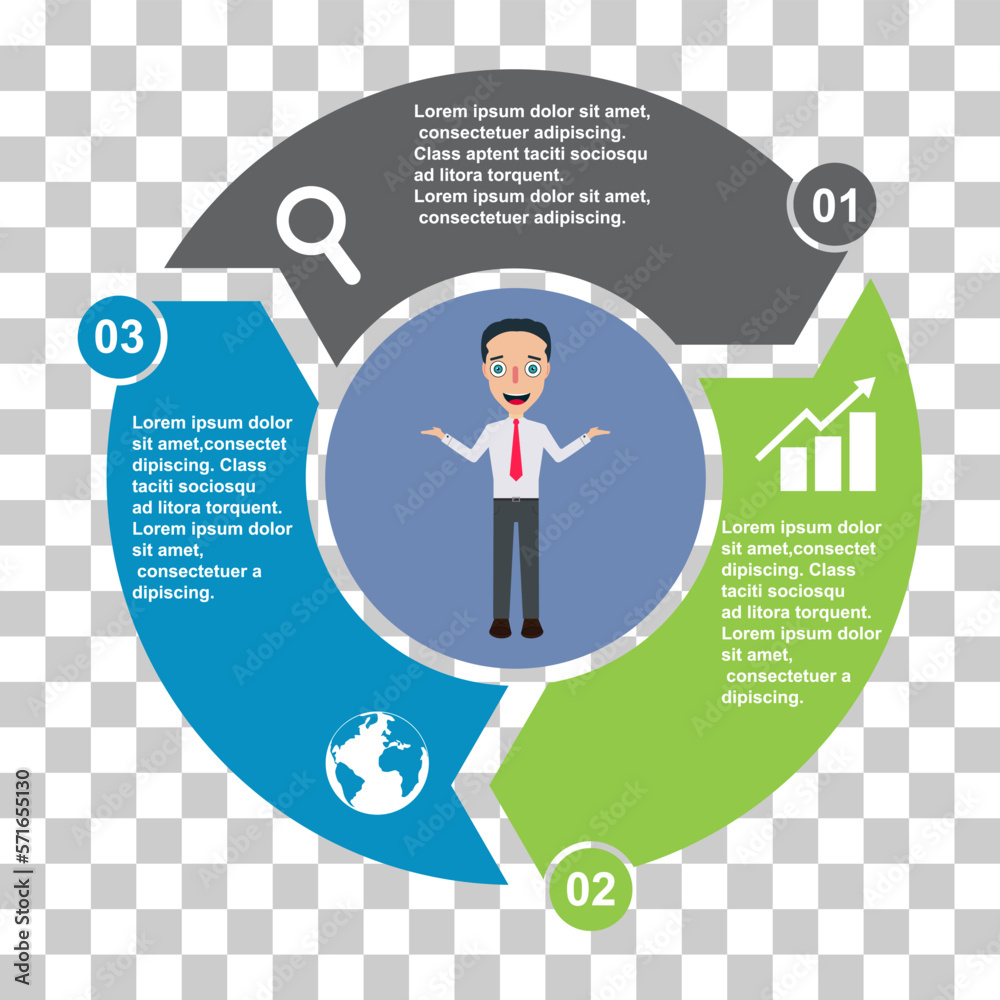 Chart infographic business template icon, pie circle diagram ...