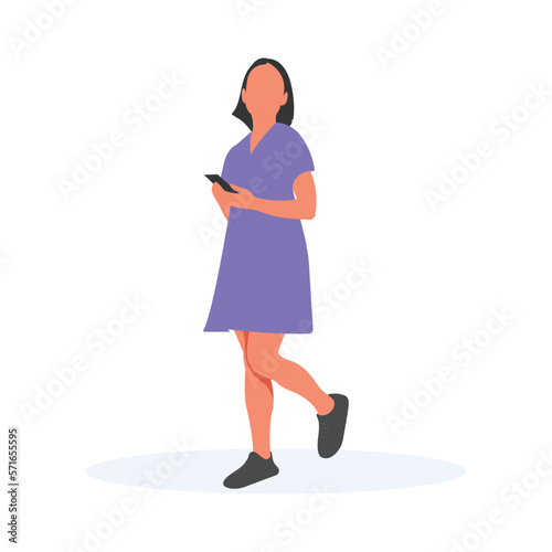 good looking woman walking and using phone © IsratJahan