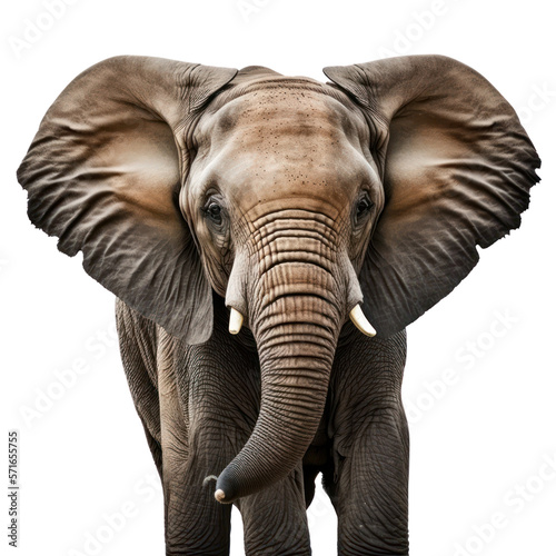 Elephant isolated on white, generative ai , PNG 