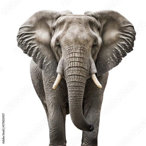 Elephant isolated on white   generative ai   PNG  