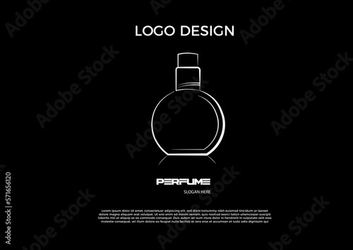 Parfum logo design with concep simple Premium Vector background black