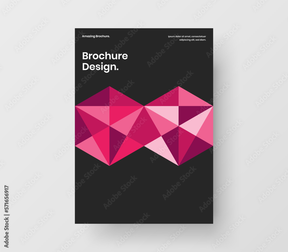Fototapeta premium Creative geometric hexagons brochure layout. Isolated postcard vector design concept.