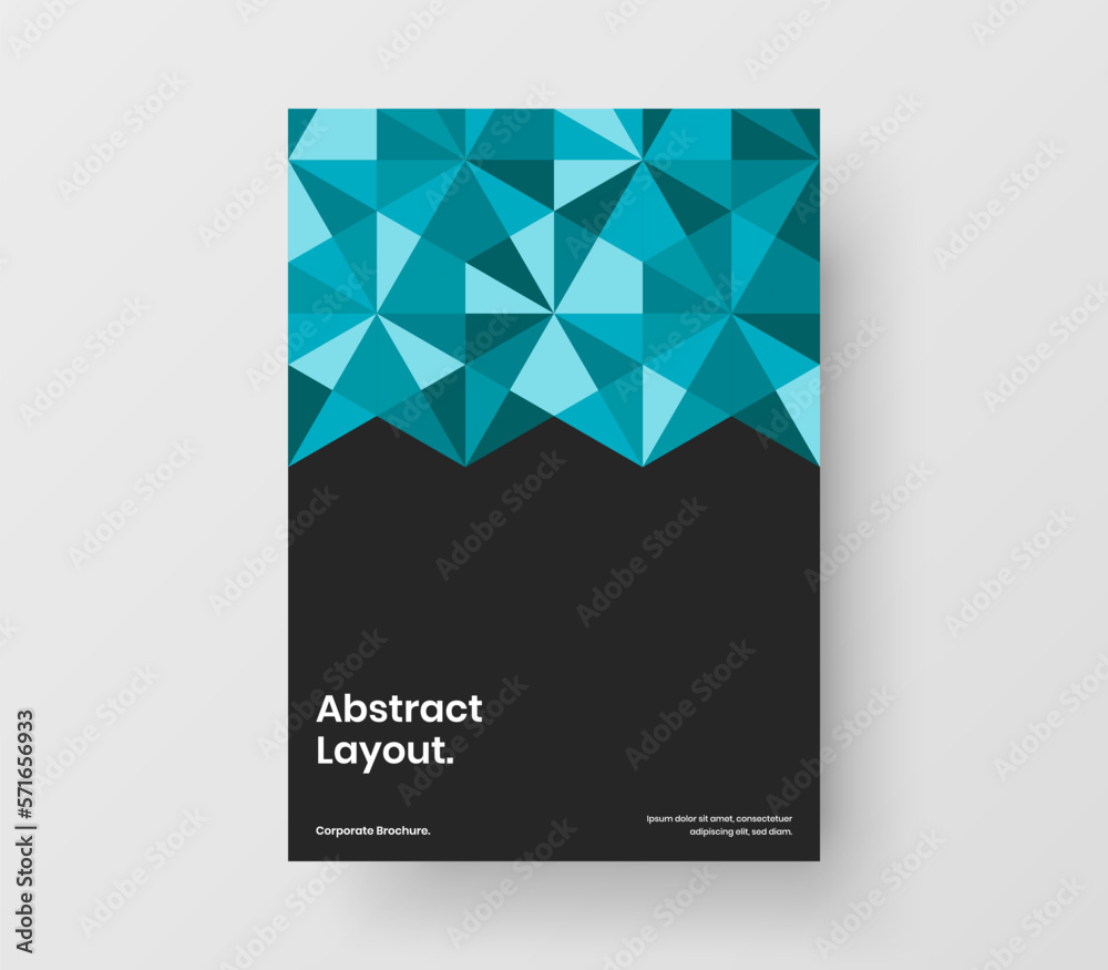 Fototapeta premium Creative poster A4 vector design illustration. Trendy mosaic hexagons journal cover template.