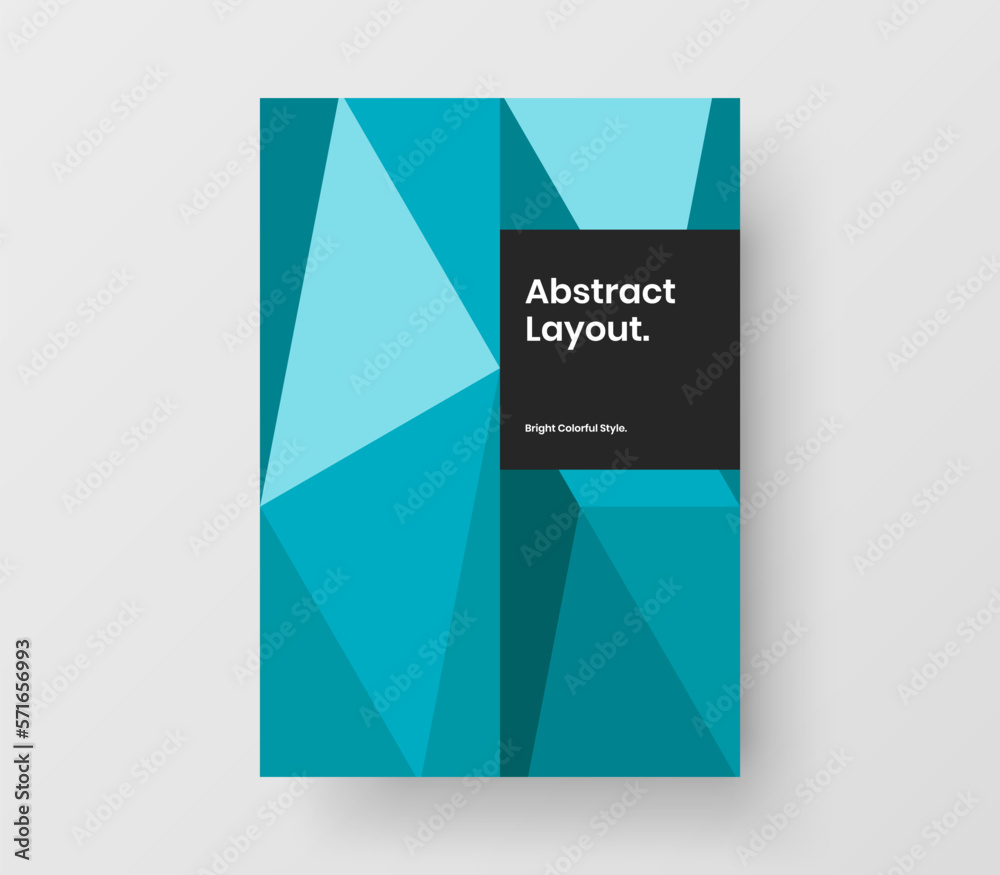 Bright geometric pattern corporate brochure concept. Creative book cover A4 vector design illustration.