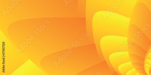 Beautiful extraordinary abstract wide horizontal spiral illustration of rounded rectangles in gradient orange and yellow color. Rounded shaped spiral pattern. Geometric Rounded Rectangle abstract