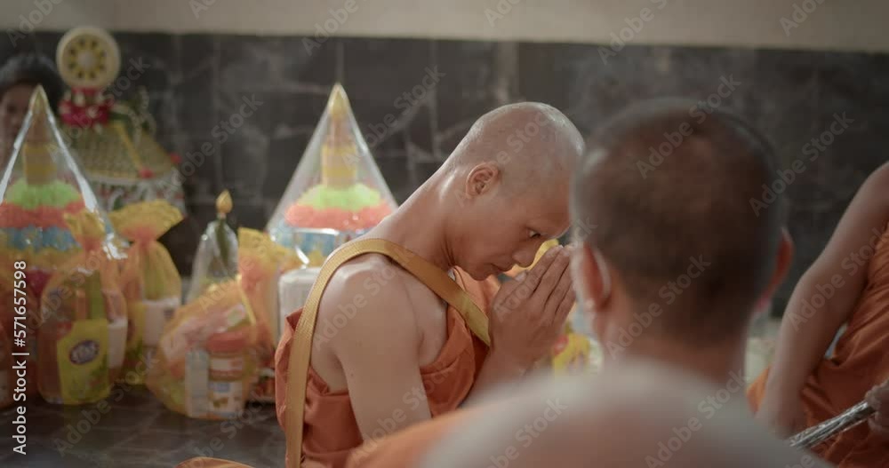 Monks Ran Over A slow-motion scene of a man who must be over twenty years old dressed ...