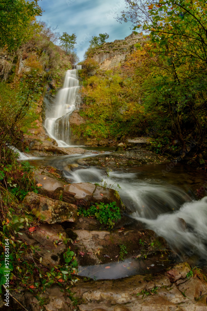 waterfall in autumn