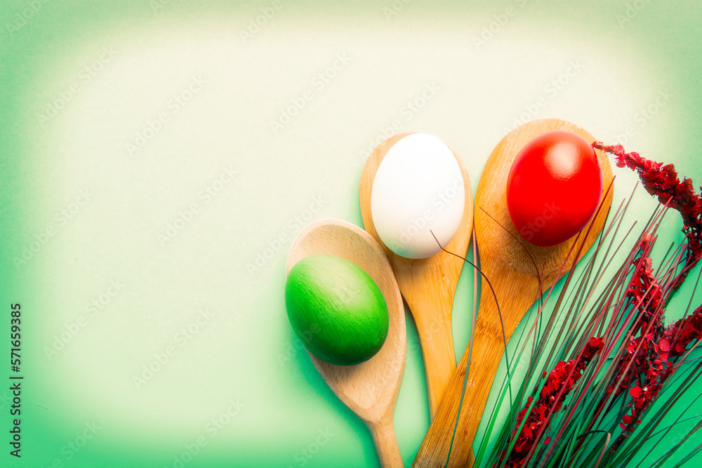 Easter eggs as the color of the Italian flag patriotic holiday background for Italy Easter eggs as the color of the Italian flag patriotic holiday background for Italy