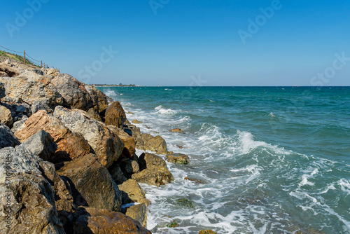 Fototapeta Naklejka Na Ścianę i Meble -  Skały na plaży w Mastichari. Wyspa Kos