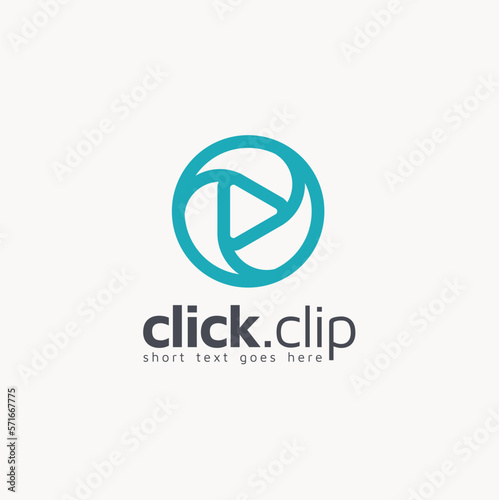 Browser Player Icon, Play Button for Multimedia Song Clip Movie Video logo design