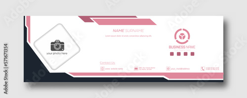 Corporate business cover with a signature and a place for illustration or photo. A page for social networks with a place for an avatar. The cover layout is in a minimalist style