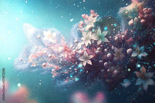 Beautiful dreamy flowers - Generative AI