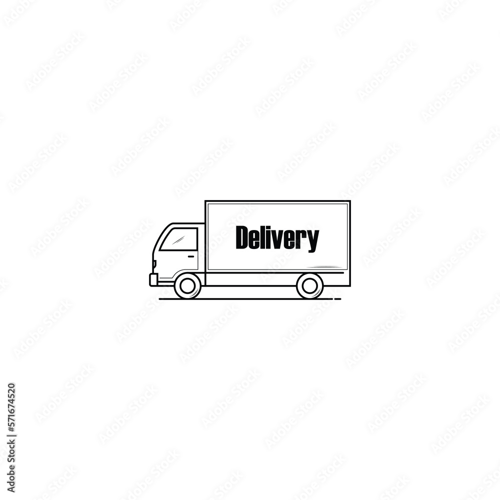 Delivery truck icon isolated vector graphics Delivery truck icon isolated vector graphics