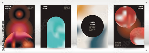 Futuristic  Fluid Gradient Vector Cover. Holographic Abstract Background Poster Design Template. Minimal Neon Design Concept for Your Business Card, Annual Report, Catalogs, Brochure.