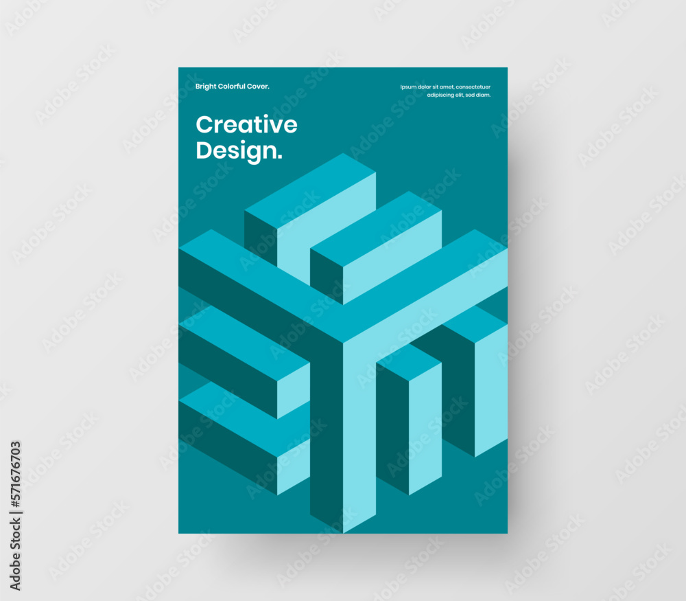 Fresh geometric hexagons presentation illustration. Vivid magazine cover A4 design vector template. Fresh geometric hexagons presentation illustration. Vivid magazine cover A4 design vector template.