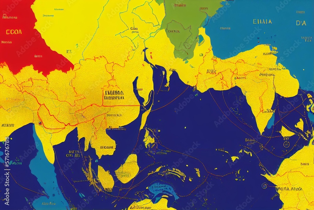 Sri Lanka and part of Southern India, political map. Democratic