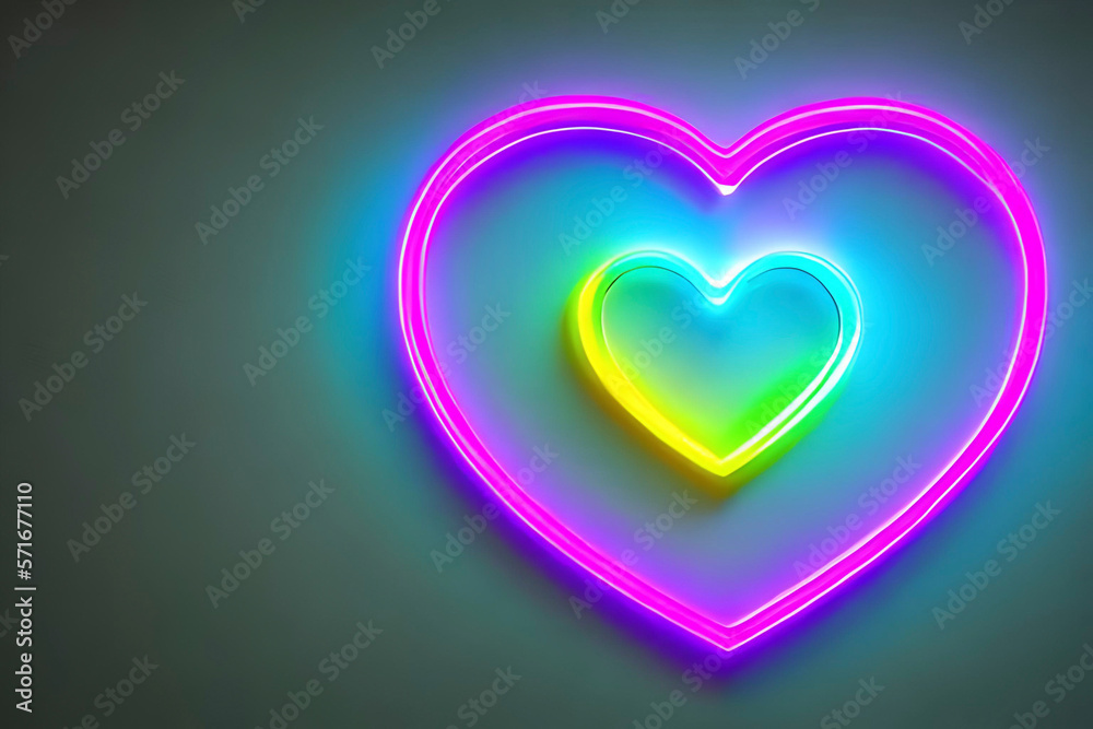 The heart shapes on abstract light neon glitter background in love concept for valentines day with sweet and romantic. Neon heart glowing background space for text. Design and digital material. The heart shapes on abstract light neon glitter background in love concept for valentines day with sweet and romantic. Neon heart glowing background space for text. Design and digital material.