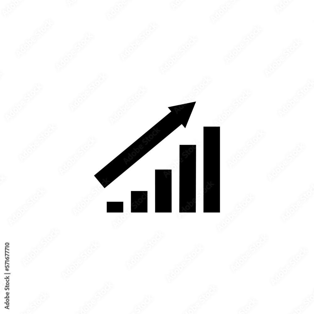 Graph up icon. Vector illustration on a white background.