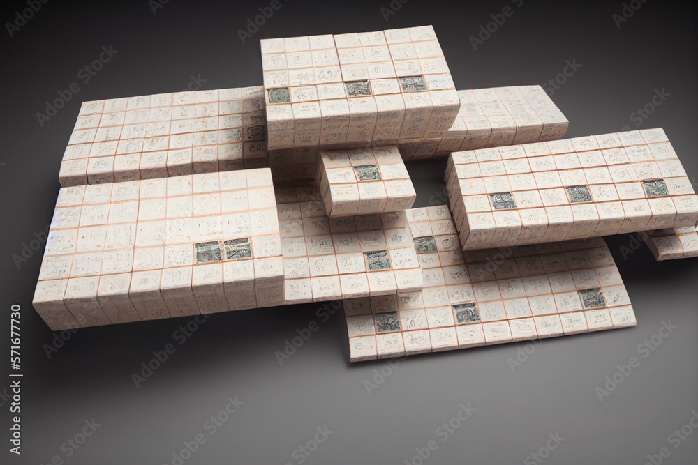 Cash sales check sorted for recycling. Cashier's receipts for recycle