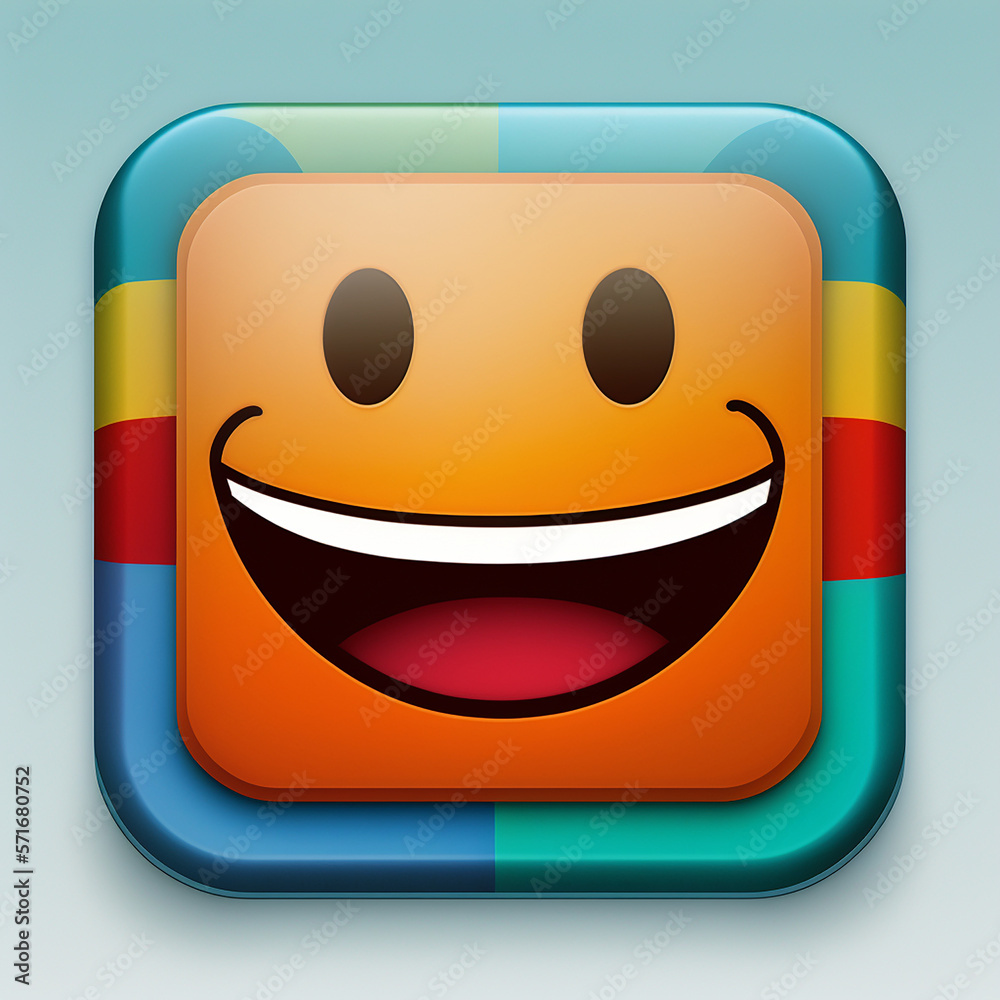Ilustração do Stock: icon for happy apps. Social media interaction ...