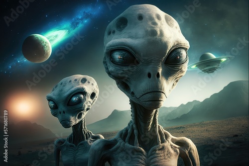 Aliens from anorther planet made with generative ai © Interstellar