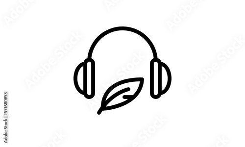 easy listening vector illustration icon outline style black and white background eps 8