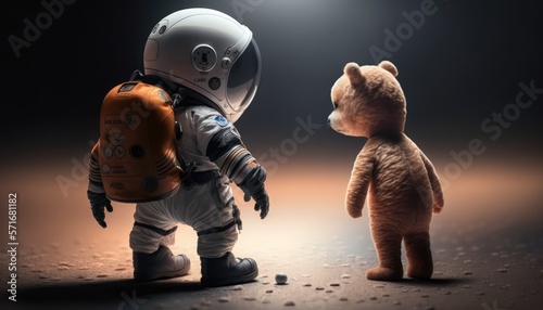 Astronaut child on another planet  made with generative ai