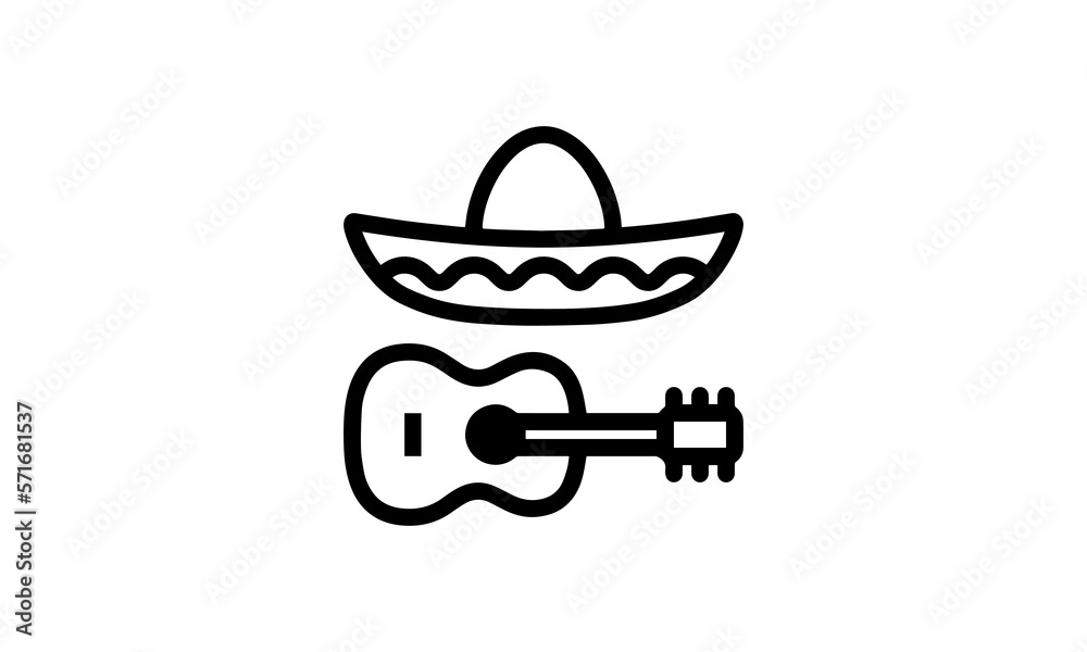 Mexico Gennre vector illustration icon outline style black and white background eps 8 Mexico Gennre vector illustration icon outline style black and white background eps 8