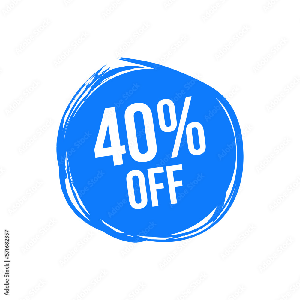Biggest Sale advertising banner design. Vector Illustration 40 Percent Off Banner. Modern blue Web Label Biggest Sale advertising banner design. Vector Illustration 40 Percent Off Banner. Modern blue Web Label