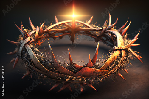 Jesus Christ crown of thorn. Generative AI