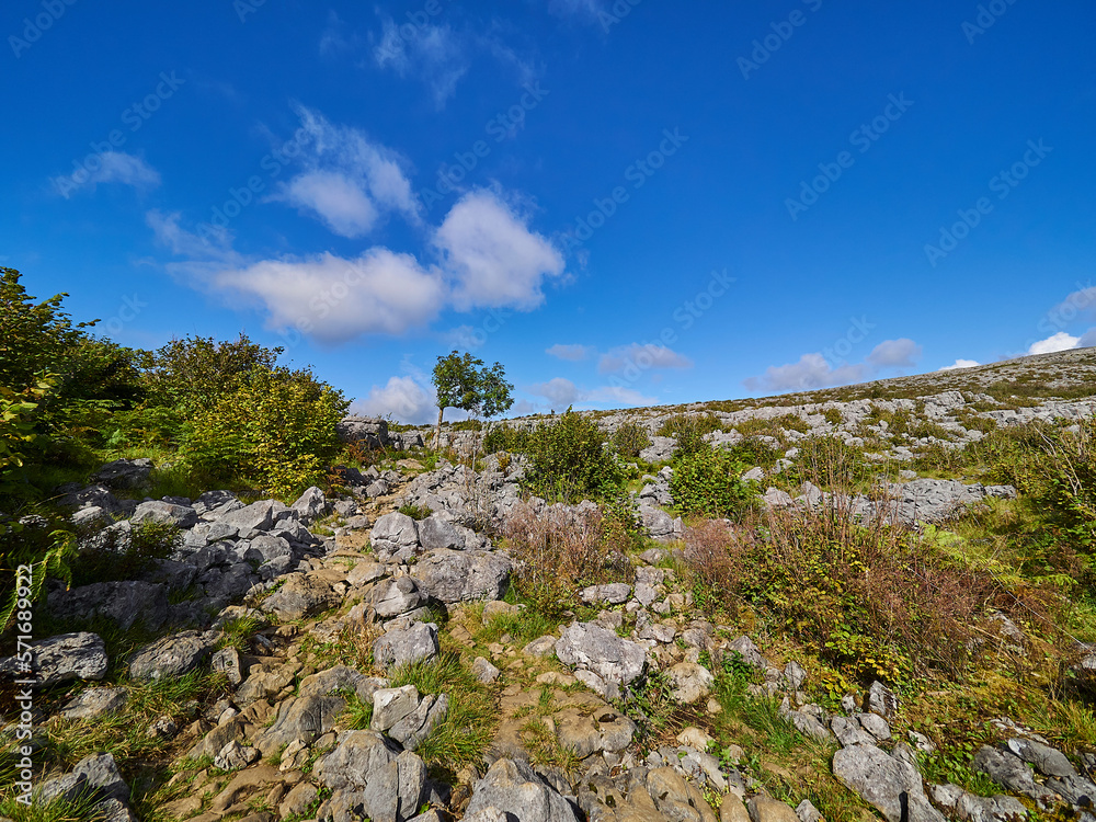 Landscape of the The Burren in Ireland.