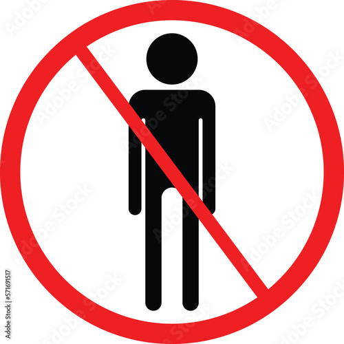 No Unauthorized Entry Sign. Restriction Icon