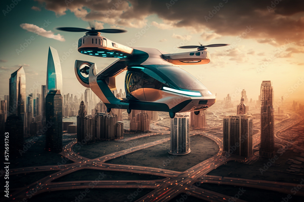 Future of urban air mobility, city air taxi, UAM urban air mobility ...